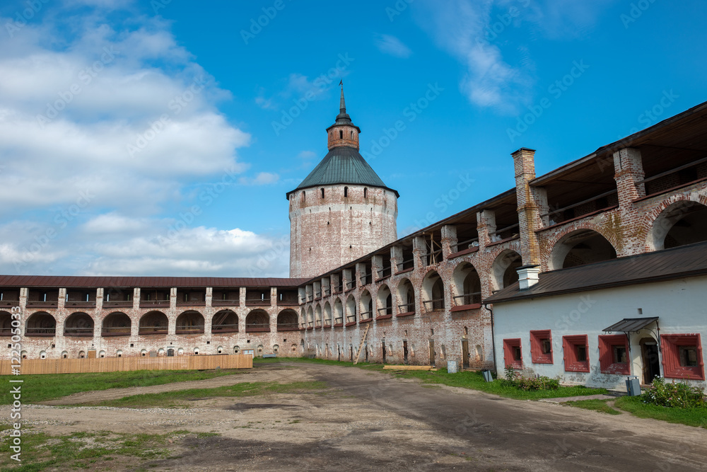 Moscow (Ferapontov) tower and walls of St. Cyril-Belozersky Monastery
