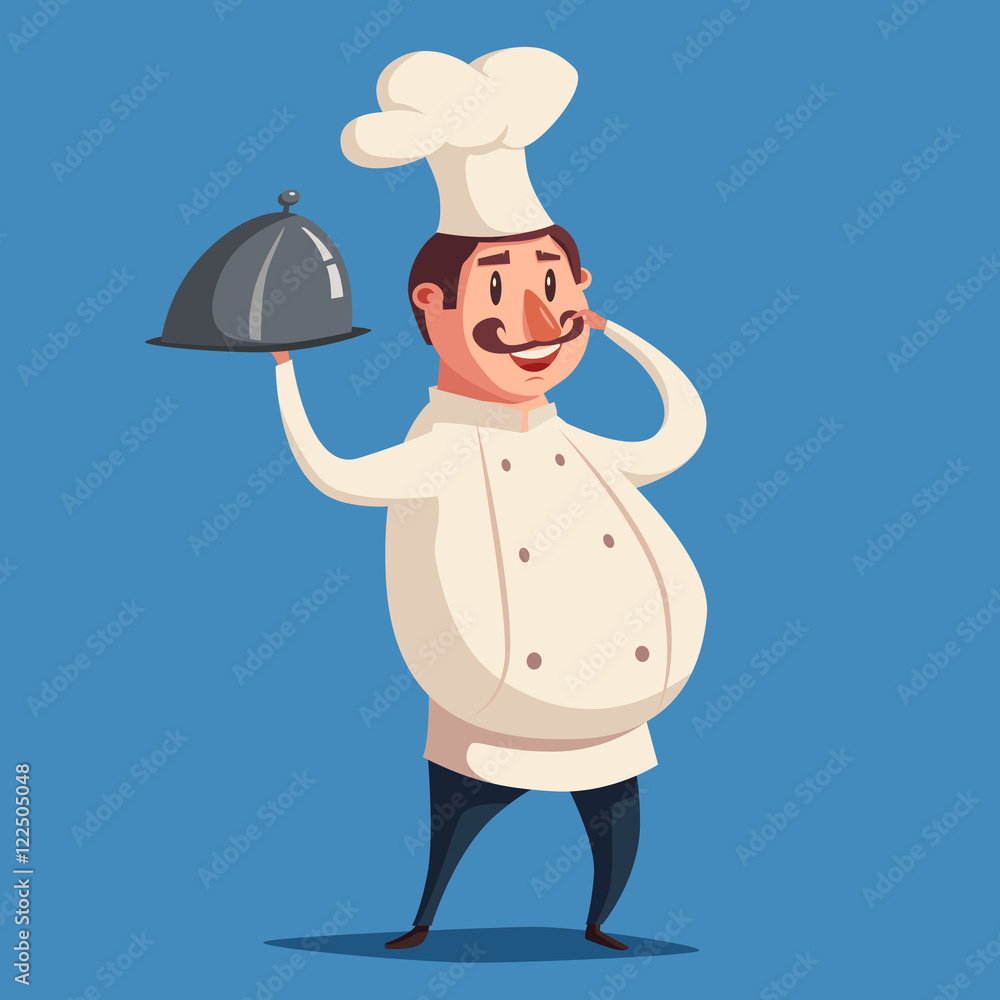 Funny chef, cute character. Vector cartoon illustration Funny chef, cute character. Vector cartoon illustration