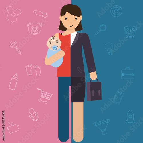 businesswoman and mother, career and motherhood divided