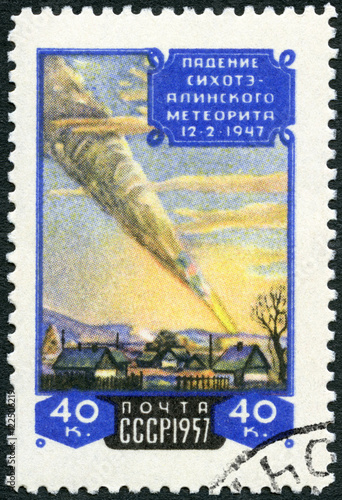 USSR - 1957: shows Meteor, Falling of Sihote Alinj meteor photo