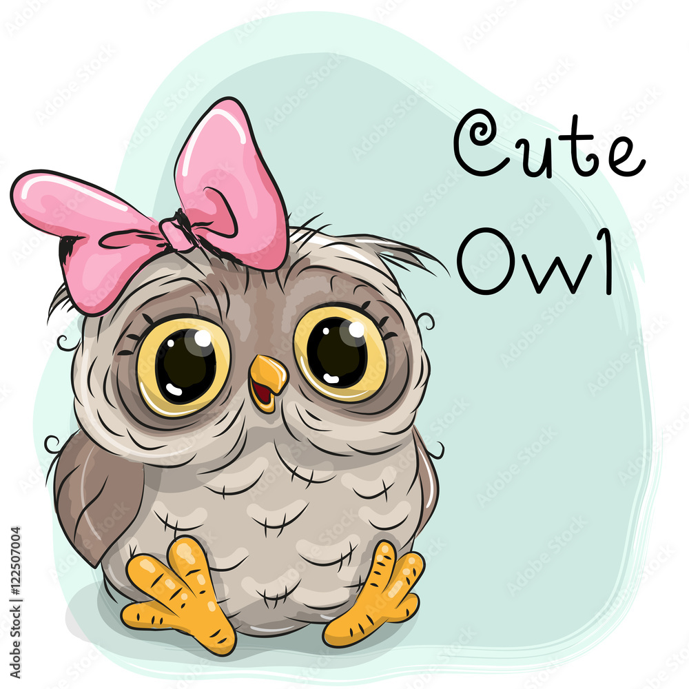 Fototapeta premium Cute Drawing owl