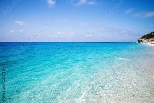 Milos beach near the Agios Nikitas village on Lefkada, Greece