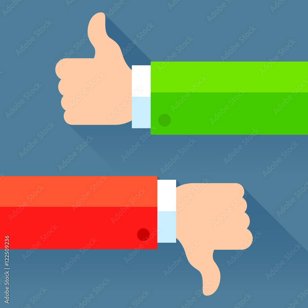 Thumb Up and Down Concept Thumb Up and Down Concept