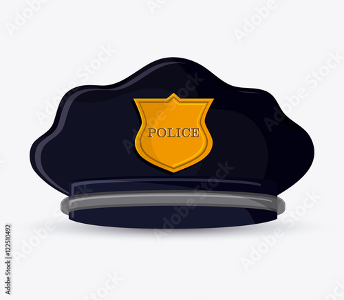 police hat icon. Accessory cloth costume and wear theme. Colorful and isolated design. Vector illustration