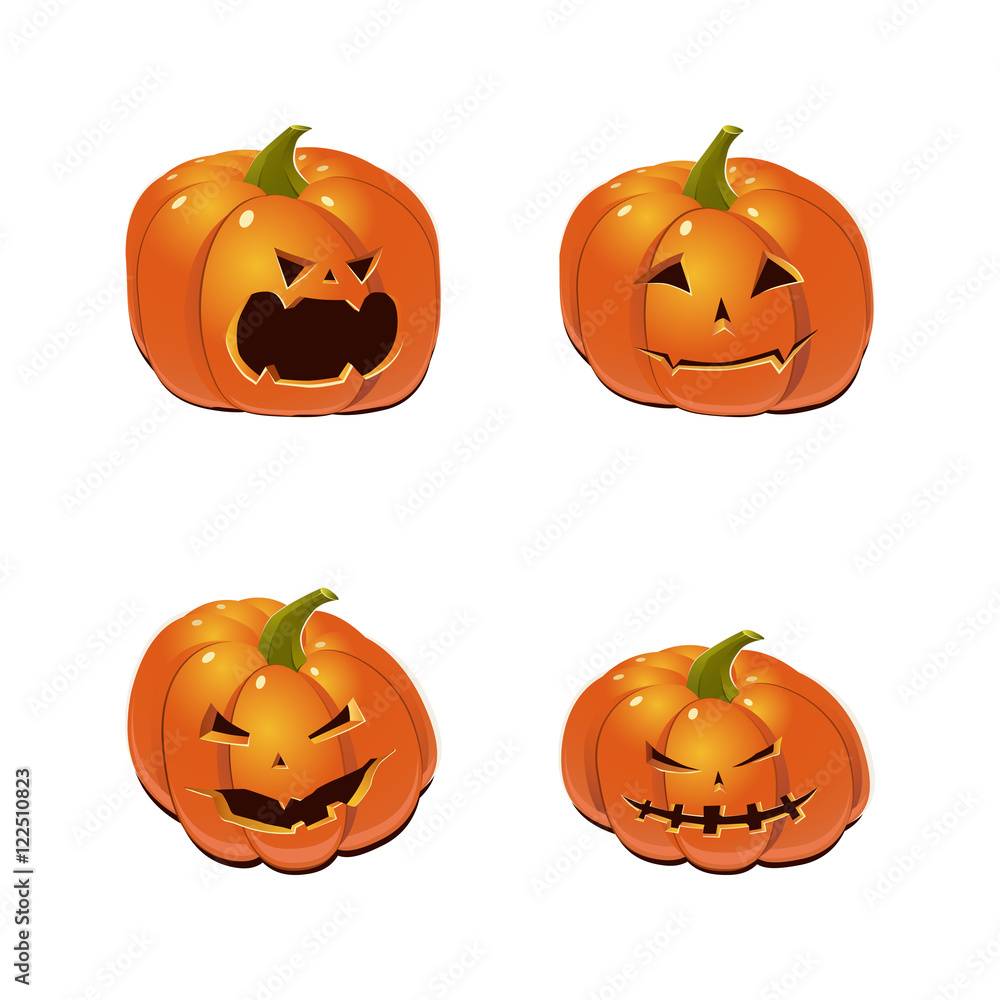 Halloween set with pumpkins Halloween set with pumpkins