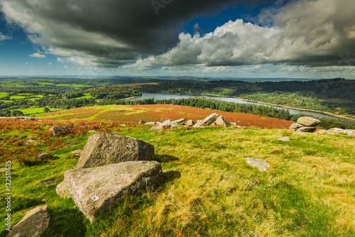 Fotografie Panoramic wide view from Dartmoor Tor