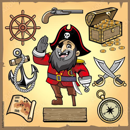 set of pirate cartoon collection