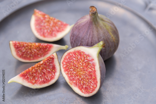 Freshly cut ripe figs