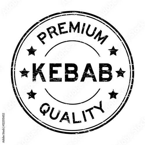Grunge black premium quality kebab rubber stamp