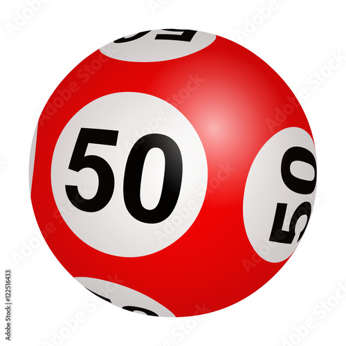 Boule de bingo rouge 50  photo