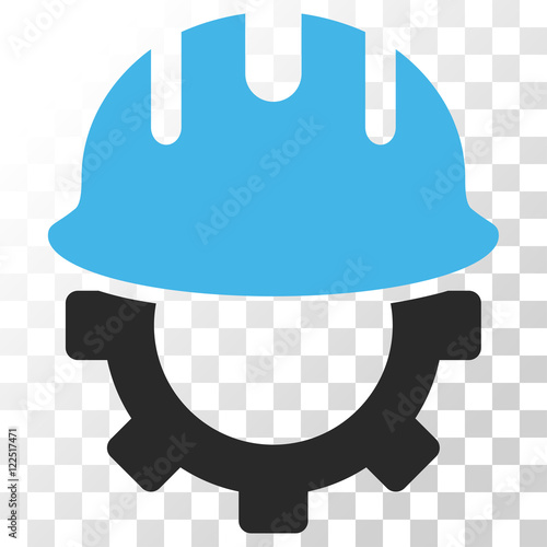 Development Hardhat vector icon. Image style is a flat blue and gray colors iconic symbol.