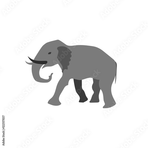 Bright Vector illustration of pink painted African elephant Isolated on white background