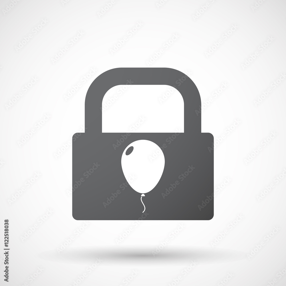 Isolated lock pad icon with a balloon Isolated lock pad icon with a balloon