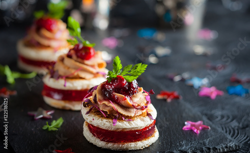 Foie gras and cranberry chutney