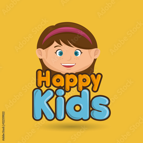 cartoon girl happy kids smile vector illustration eps 10