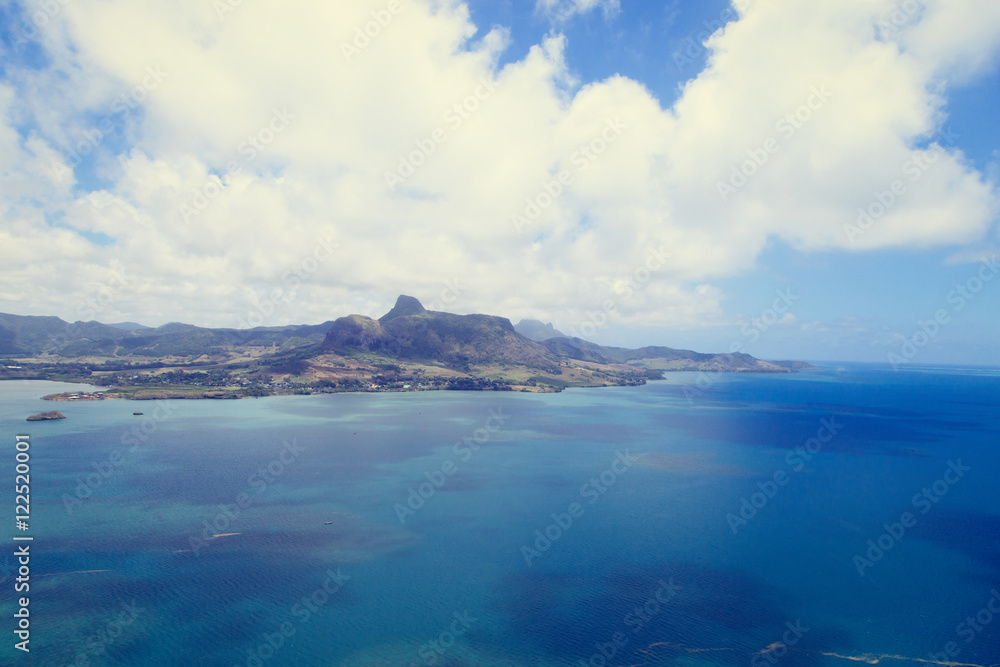 Aerial view of Mauritius
