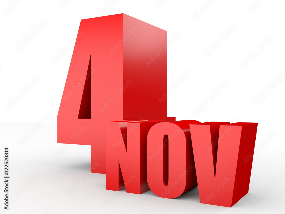 November 4. Text on white background. November 4. Text on white background.