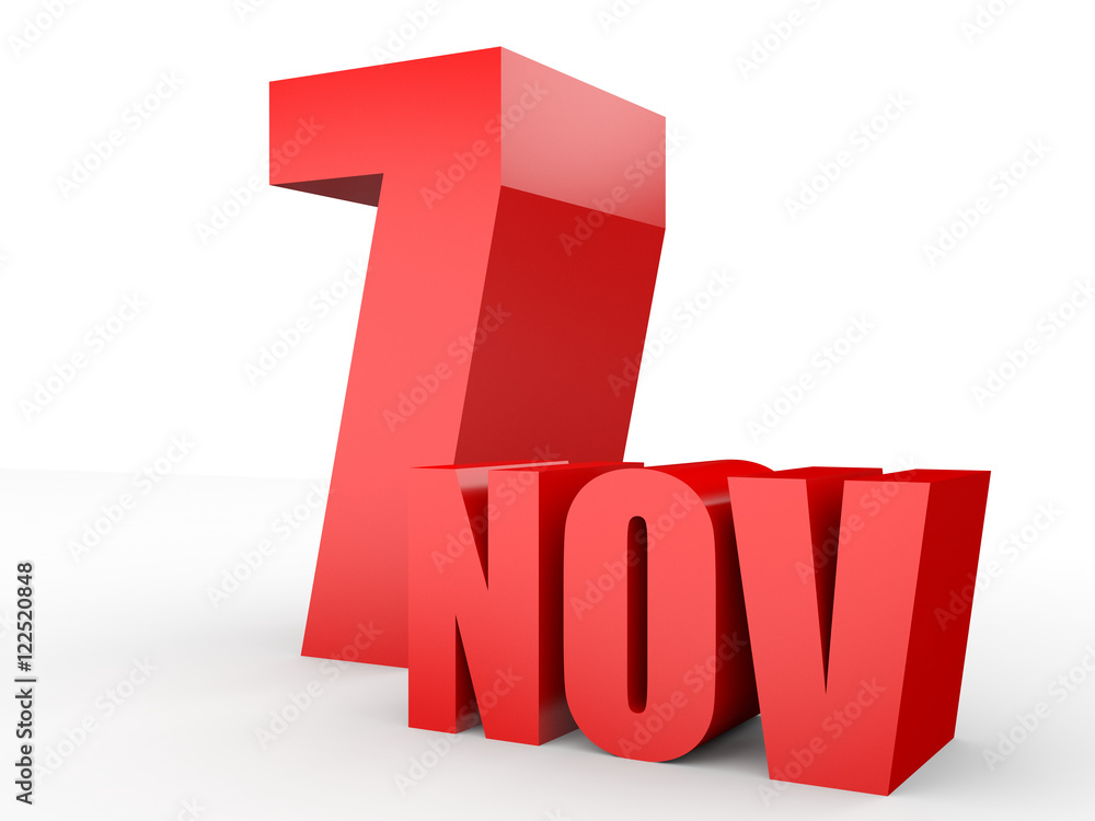 November 7. Text on white background. November 7. Text on white background.