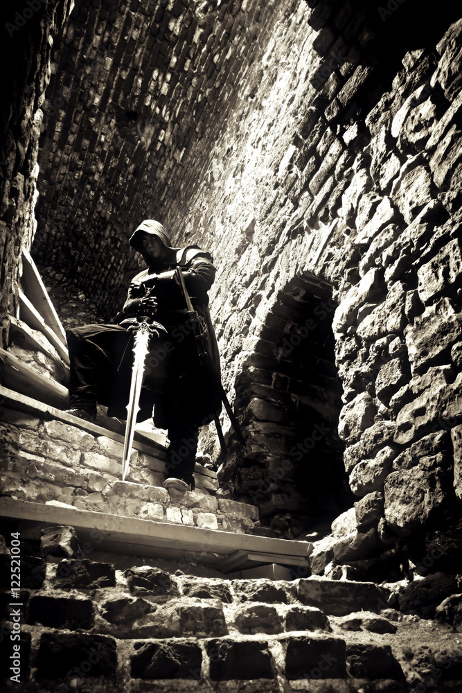 Fototapeta premium warrior in forgotten place