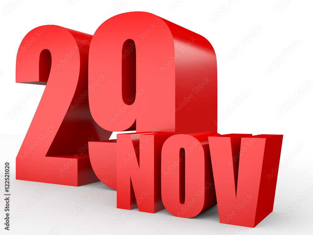 November 29. Text on white background. November 29. Text on white background.