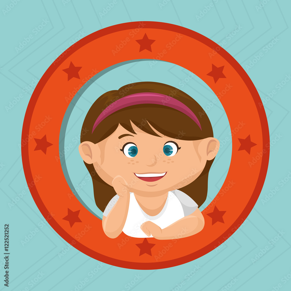 icon cartoon child happy vector illustration eps 10