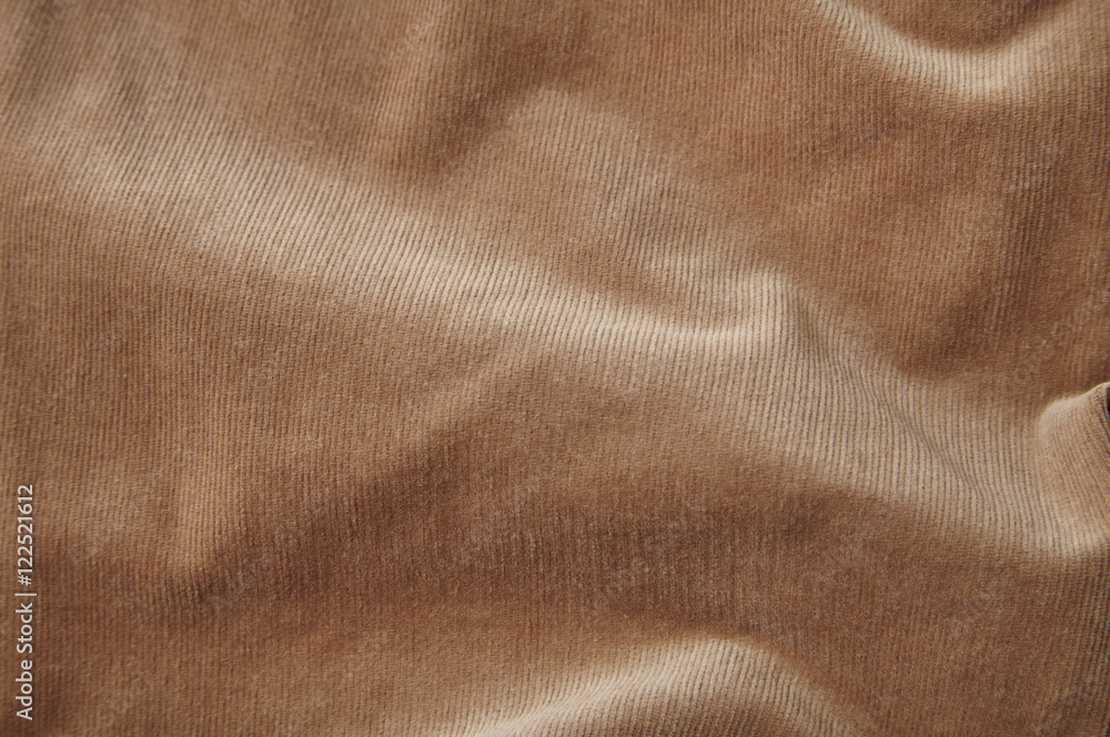 A full page of brown corduroy fabric background texture Stock Photo