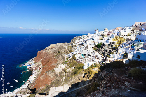 Oia is the most beautiful village on the Greek island Santorini