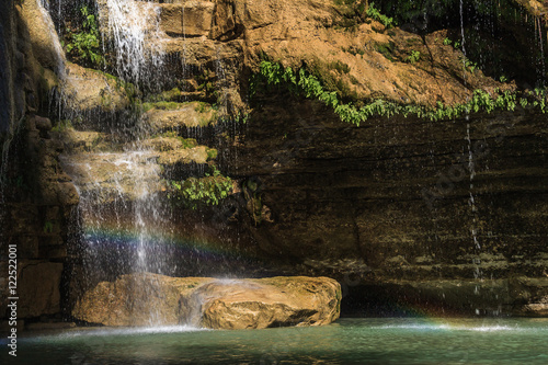 Rainbow on waterfall