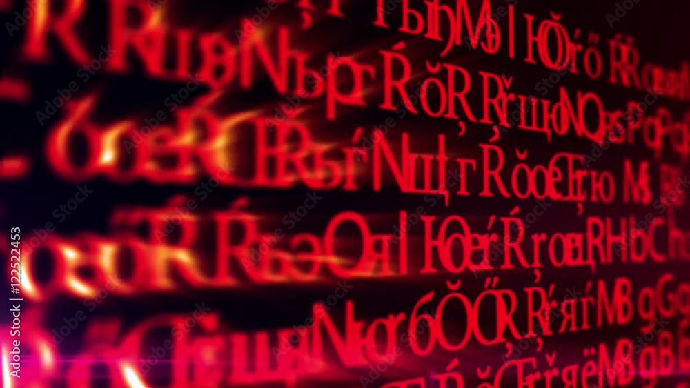 Abstract animation background pattern of a camera moving through computer monitor screen source code bug or ascii code grid. In computer network system in red text background concept in 4k ultra HD. Abstract animation background pattern of a camera moving through computer monitor screen source code bug or ascii code grid. In computer network system in red text background concept in 4k ultra HD.