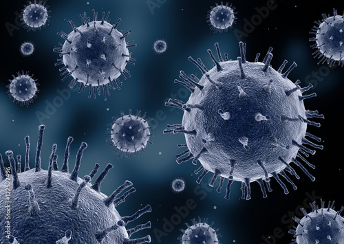 virus or bacteria concept  3d illustration photo