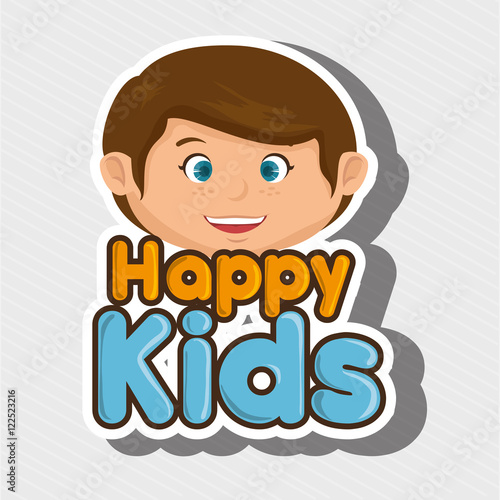 cartoon boy happy kids smile vector illustration eps 10