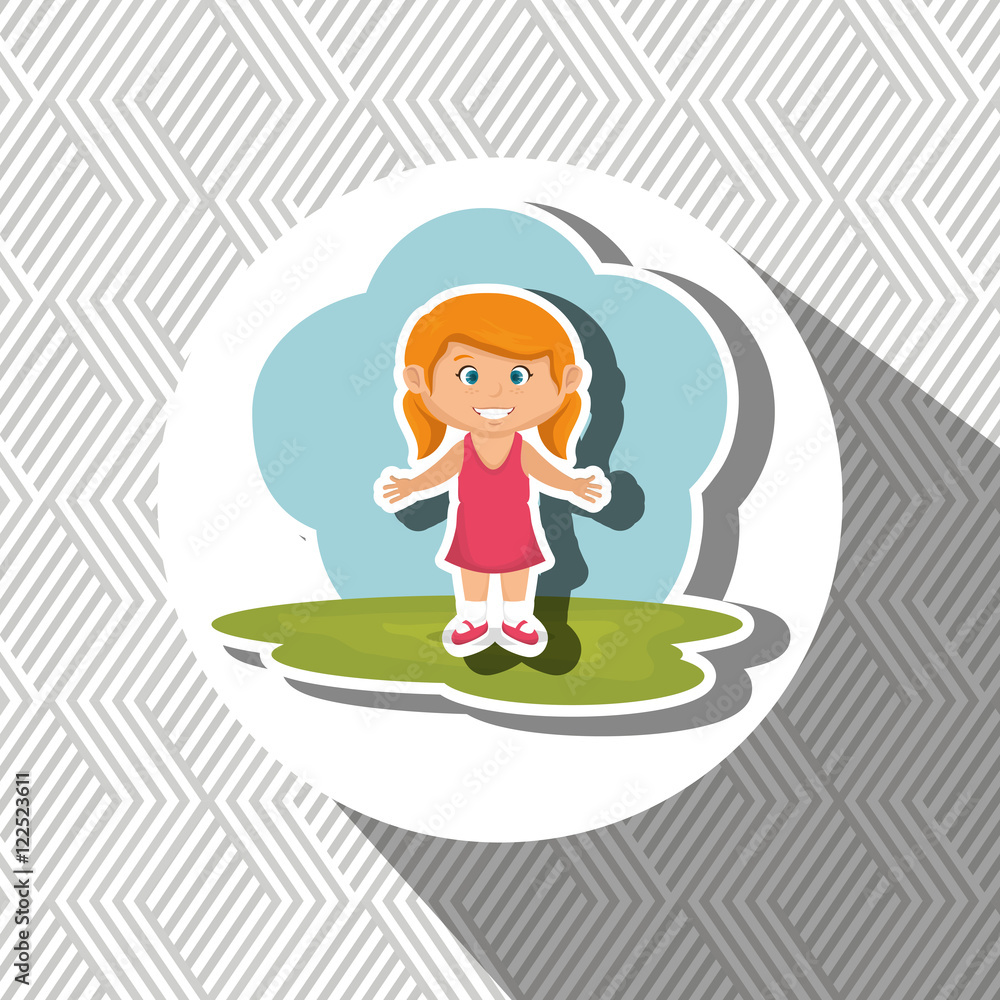 cartoon girl meadow green icon vector illustration eps 10 cartoon girl meadow green icon vector illustration eps 10