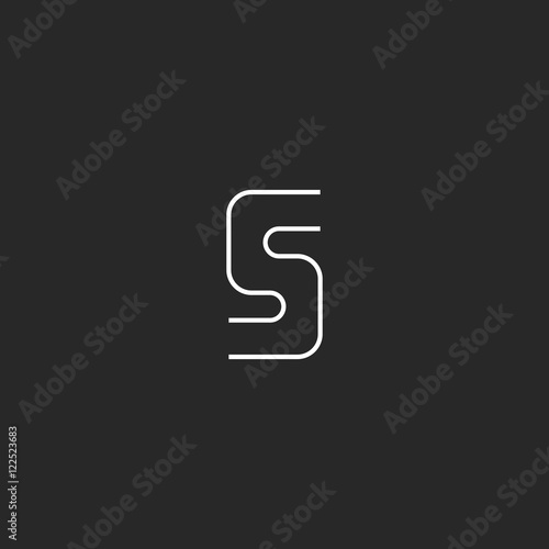 Letter S logo mockup, curve geometric shape design element template, business card emblem
