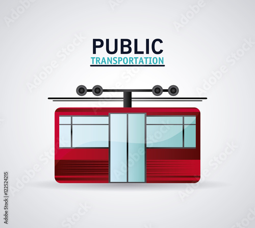 Cable car vehicle icon. Public Transportation travel and ride theme. Isolated and colorful design. Vector illustration