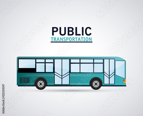 Bus vehicle icon. Public Transportation travel and ride theme. Isolated and colorful design. Vector illustration