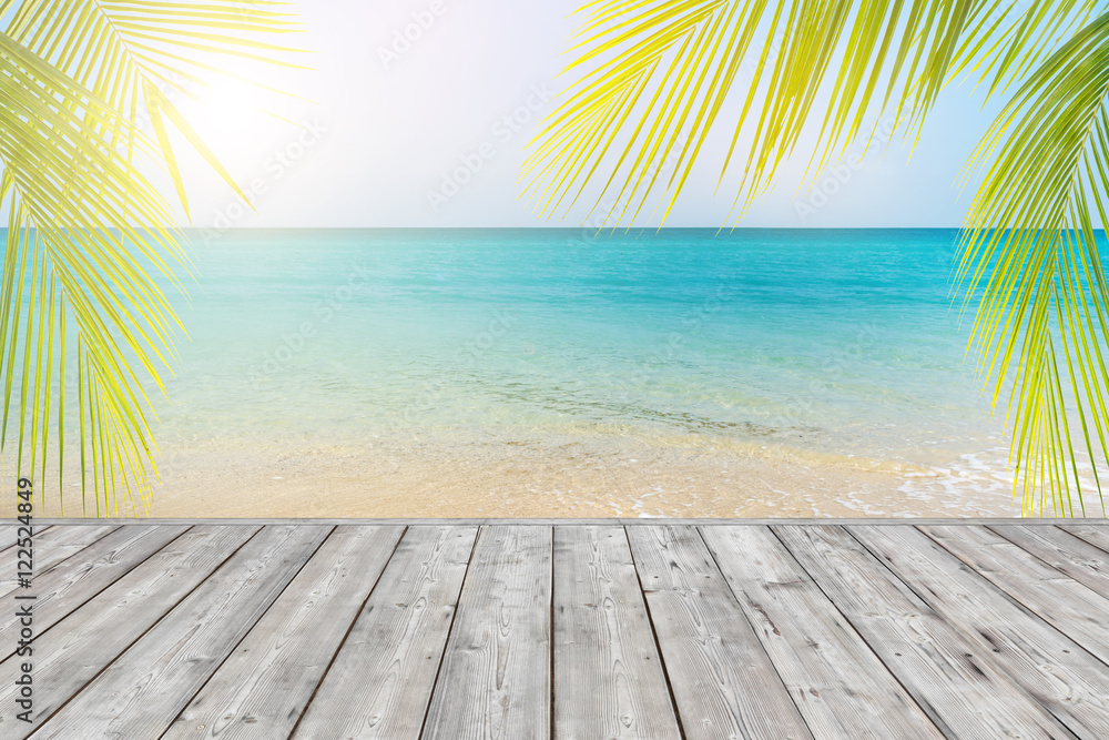 wood plank on beach wood plank on beach