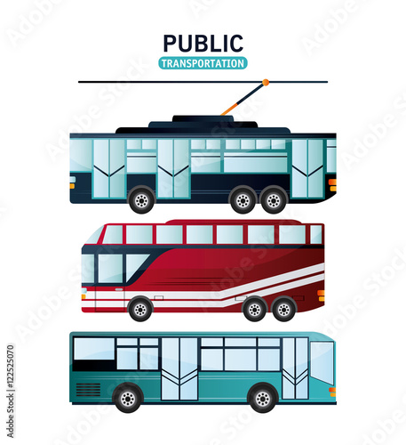 Bus and trolley vehicle icon. Public Transportation travel and ride theme. Isolated and colorful design. Vector illustration