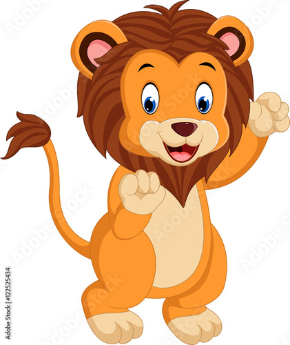 Fototapeta Naklejka Na Ścianę i Meble -  Cute cartoon lion