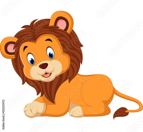 Fototapeta Naklejka Na Ścianę i Meble -  Cute cartoon lion