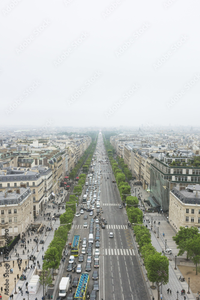 Paris from atop the Arc of Triumph
