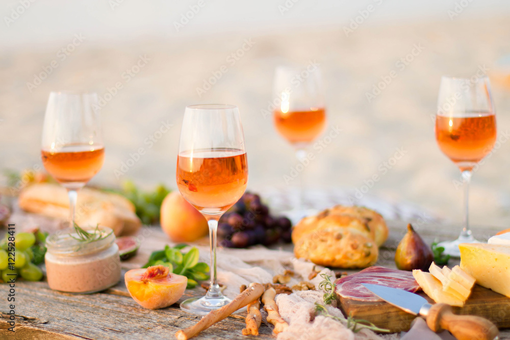 Food Table Healthy Delicious and wine. Meal Concept Food Table Healthy Delicious and wine. Meal Concept