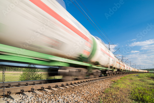 freight train in motion