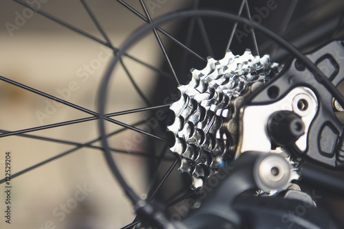 Close up of bicycle gear in vintage style