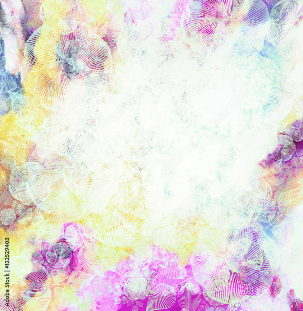 Obraz premium Abstract flower background, orange-pink-blue