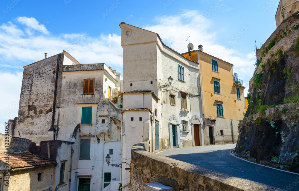 road on Amalfi coast, Minori village, Italy