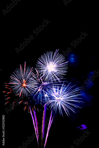 fireworks new year 2017 -  beautiful colorful firework isolated