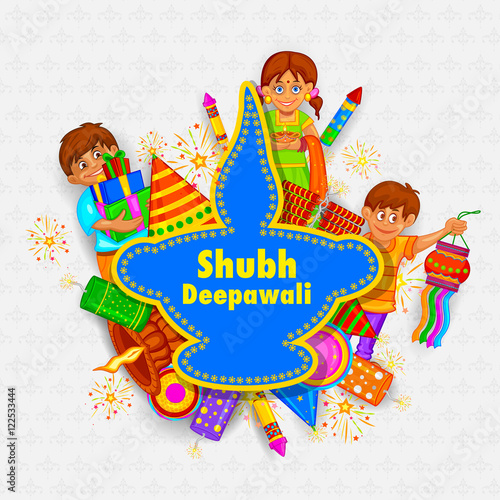 Kids playing with firecracker in Diwal
