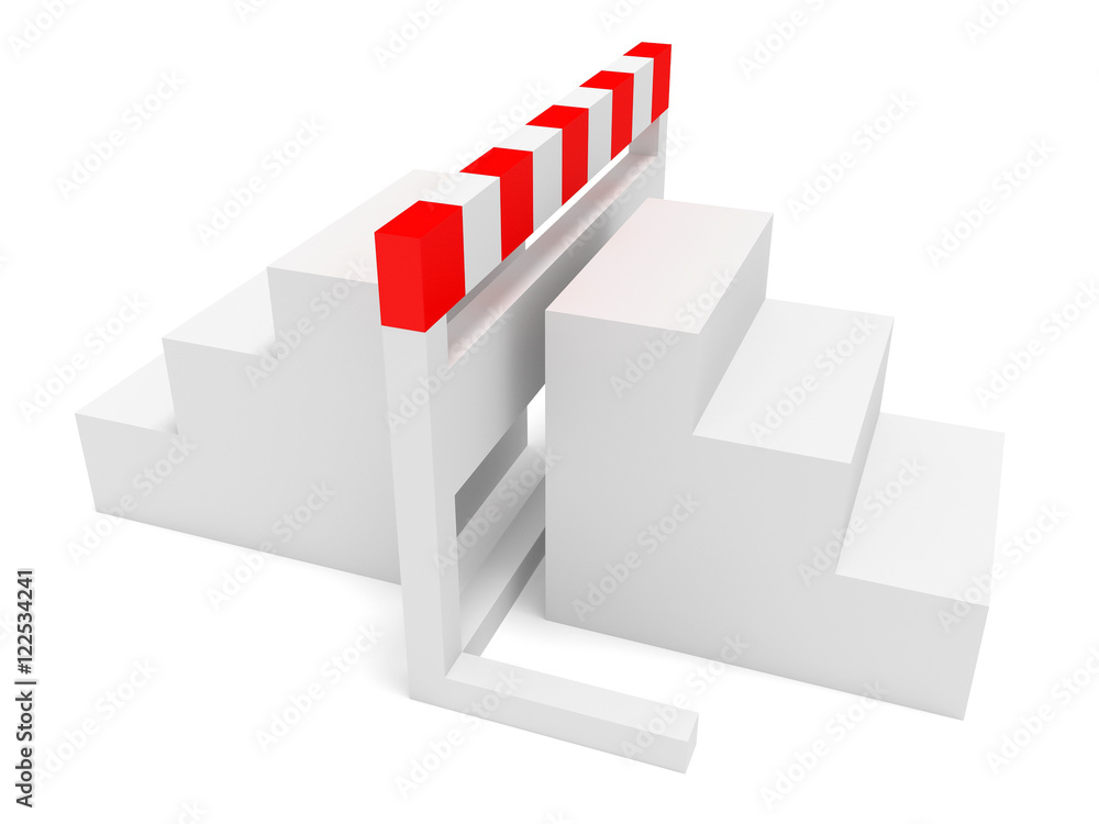 Hurdle With Stairs On Both Sides, 3d illustration Hurdle With Stairs On Both Sides, 3d illustration