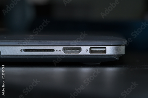 Wallpaper Mural closeup detail of laptops ports
 Torontodigital.ca