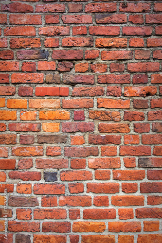 old brick wall background, red tone
